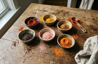 Assortiment d'épices colorées dans des bols en céramique